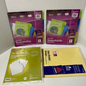 5 Tab Insertable Multicolor Binder Dividers Bundle of 4 Packs